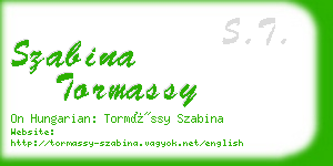 szabina tormassy business card